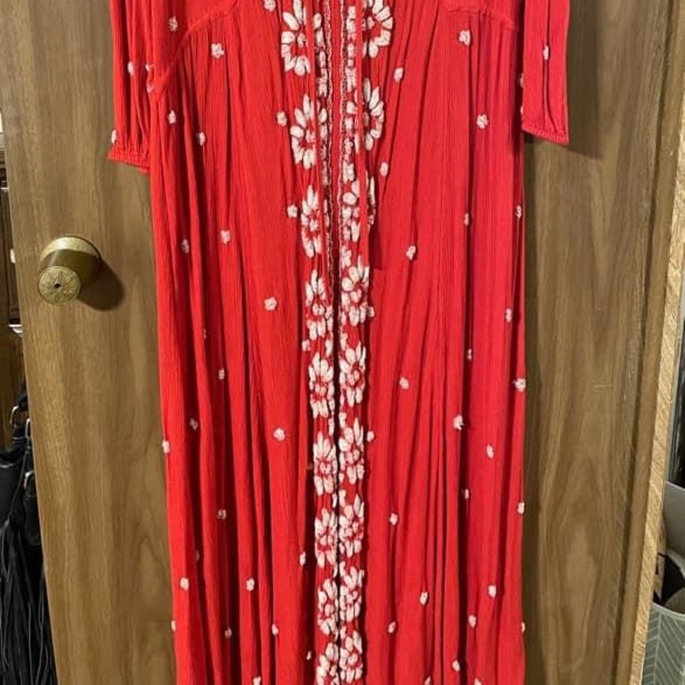 Free people red midi dress